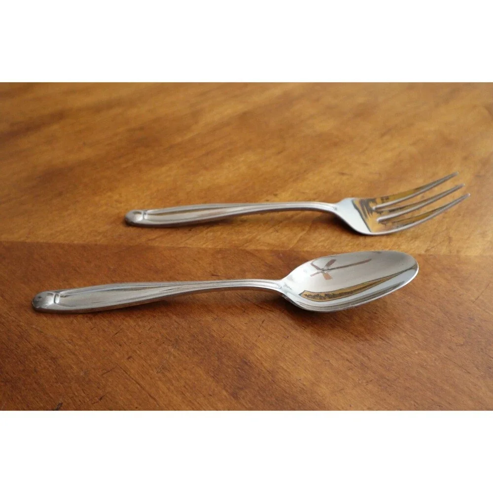 Lot Serving Spoon Fork Oneida Alexandria 18/0 China Stainless Glossy Flatware